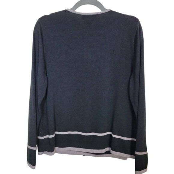 Vintage Norton Mcnaughton Sz Large Full Zip Sweater Built In Undershirt Black - Picture 3 of 9